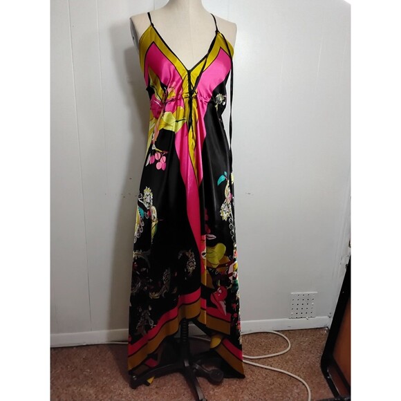 1.2.3 Dresses & Skirts - 123 Coachella Paisley Festival Y2K Fairy Strapless Handkerchief Hem Dress One Si